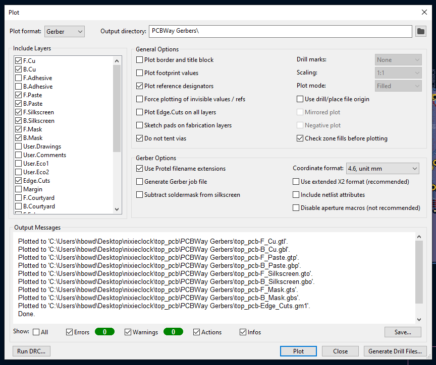 PCBWay settings 1